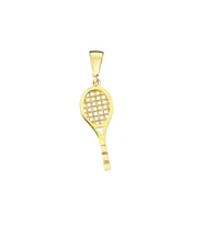 Altın Mini Tenis Raket Kolye Ucu