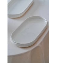 Acar Linea Porselen Beyaz Oval Tabak 32x15x3 cm