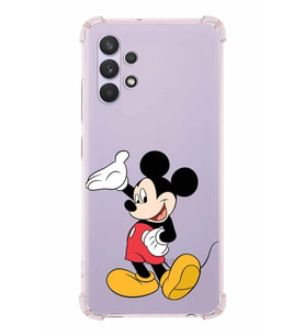 Samsung Galaxy A32  Köşe Korumalı Antişok Kapak Mickey Mouse Tasarımlı Şeffaf  Kılıf