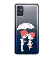 Samsung Galaxy M31s Uyumlu Kamera Korumalı Kapak Aşk Tasarımlı  Şeffaf  Kılıf