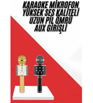 Karaoke Mikrofon Dahili Hoparlörlü Sd-usb-aux Girişli Bluetooth Hoparlör Mavi