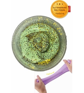 Simli Slime Oyun Hamuru Gold  Ele Yapışmayan Pofuduk Slaym 1 Adet