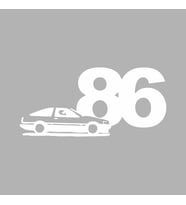 86 JDM Araba Sticker siyah 17x8 CM (Beyaz)