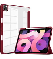 Apple iPad Pro 11inç M4/M5 Kılıf Grafiti Şeffaf Kalem Bölmeli 2024/2025 (Mürdüm)
