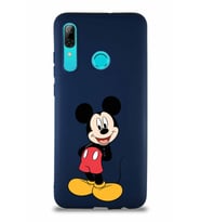 Huawei P Smart 2019 Soft Premier Kapak Mickey Mouse-B Tasarımlı Silikon Kılıf - Lacivert (Şeffaf)