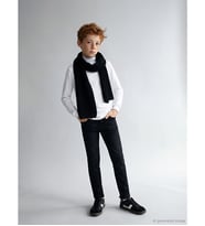 LCW Kids Siyah Beli Lastikli Polar Astarlı Erkek Çocuk Jean Pantolon