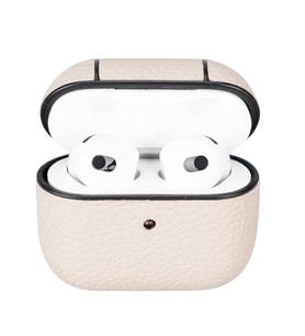 Apple AirPods 3.nesil Uyumlu Deri Kılıf Juni ERC3 Bej