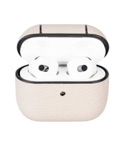 Apple AirPods 3.nesil Uyumlu Deri Kılıf Juni ERC3 Bej