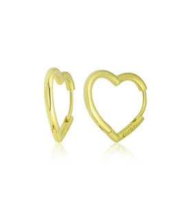 Gümüş Gold Loved Yazılı Taşsız Kalp Kadın Küpe CSR2185606