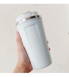 Termal Kahve Kupası 510 ML Paslanmaz Çelik Vakumlu Matara Yalıtımlı Bardak Su Şişesi 17,5x8,5cm (Beyaz)