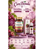 Ferrovitec Üzüm Çekirdeği Kapsül (Demir, C Vitamini, Çinko, B12) & Üzüm Çekirdeği Yağı 20 Ml