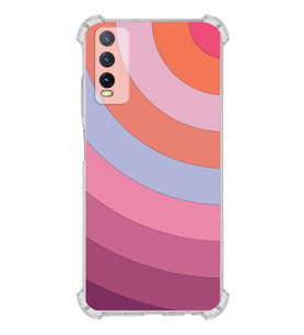 PrintiFy Vivo Y20S Uyumlu Köşe Korumalı Renk Cümbüşü F Tasarımlı Şeffaf Silikon Kılıf