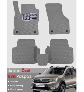 DACİA SANDERO STEPWAY (2012-2020) Uyumlu EVA Paspas Tam Set–Araca Özel,Su Geçirmez,Kolay Montaj