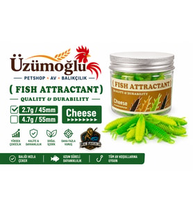 ÜZÜMOĞLU Lion Fishing Fish Attractant Cheese Aromalı Silikon Yem 45mm 2.7g – Fosforlu Yeşil Yapay Balık Yemi kahramanmaraş