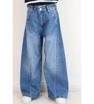 Breeze Kız Çocuk Jean Pantolon Yıkamalı Fermuarlı Düğmeli 4-8 Yaş , Mavi