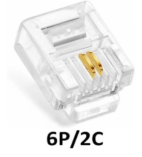 6P2C Telefon (Rj11) Plug 100'lü Paket