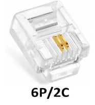 6P2C Telefon (Rj11) Plug 100'lü Paket