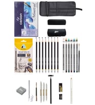 Canson  Defter A5 200gr Adel Dereceli Kalem Seti 8'li Cretacolor 6'lı Aquarell Sulandırılabilir Rulo