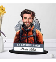 Kişiye Özel Erkek Dağcıya Hediye Karikatürlü Biblo