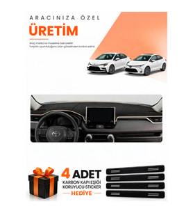 e-biz TOYOTA COROLLA E210 HAYALETLİ (2018-2026) Uyumlu Torpido Koruma Örtüsü Oto Kılıfı - S.Bej - TO017
