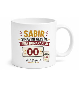 Banka Kuyruğunda Bekleyenlere Sıra Numarası Sabır Sınavı Kupa Bardak Hediye
