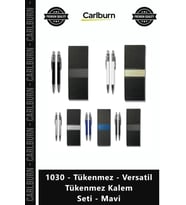 Özel Üretim Logo Baskılı Kurumsal Lüks Metal 1030 Tükenmez Versatil Tükenmez Kalem Seti Mavi