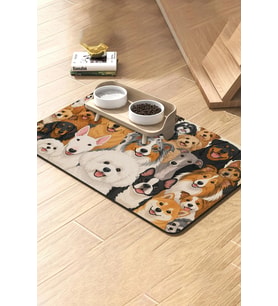 MAtGo Pati Kedi Köpek Beslenme Matı 50x70cm Su Geçirmez Mama Kabı Altlığı Paspası Pati Portresi