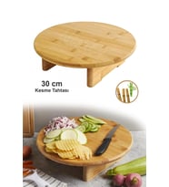 Prestij Bambu Ayaklı Kesme & Sunum Tahtası 30 cm