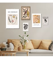5 Parçalı Kanvas Dekoratif Duvar Tablosu Matisse Bohem Tasarım