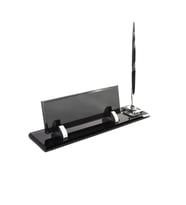 Kristal Masa İsimlik Modern Ofis Dekoru Masa İsimlik (Altın-Beyaz)