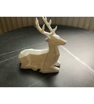 Beyaz Mini Modern Natural Geyik Heykeli Hediyelik Ev ve Ofis İçin 13 cm Dekoratif