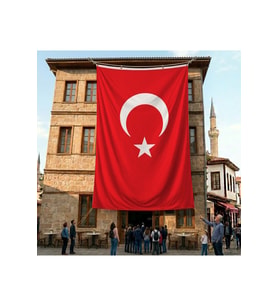 Türkiye Cumhuriyeti Gönder Bayrağı 140gr Premium Raşel Kumaş 10x15 metre