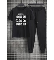 Unisex Ken Kaneki Baskılı 2'li Eşofman Takımı (Siyah)