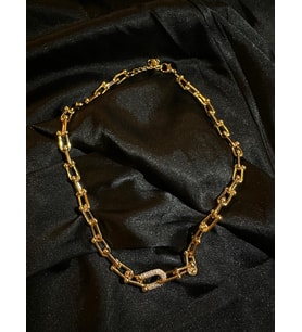 GOLD TAŞLI ÇELİK TİFFAN KOLYE
