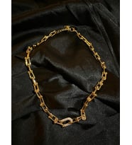 GOLD TAŞLI ÇELİK TİFFAN KOLYE