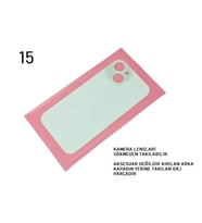 iPhone 15 Arka Pil Batarya Kapağı (CAM) YEŞİL