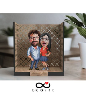 BK Gift Kişiye Özel 3D Ahşap Karikatürlü Çift/Sevgili Bahçe Biblosu, Sevgililer Günü Hediyesi, Doğum Günü Hediyesi, Yıl Dönümü Hediyesi-2