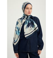 Schaless Özgür Fırçalar - Camel - Vierra Desenli Viskon Şal - 70x190 Cm (A.INDIGO)