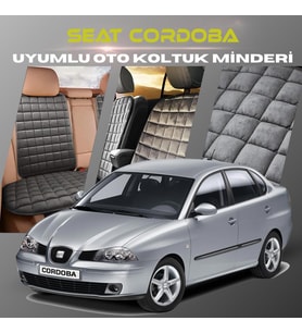 Seat Cordoba Antrasit Renk Tay Tüyü Cepli & Terletmez Sırtlı Oto Koltuk Minder Seti - Koltuk Koruma Kılıfı (ÖN & ARKA TAM SET)