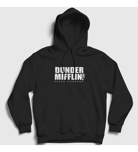 Presmono Unisex Beyaz Dunder Mifflin Dizi The Office Kapüşonlu Sweatshirt 345313tt (Siyah)