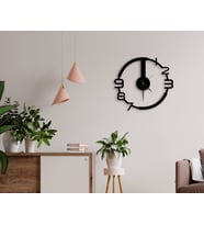 BK Gift Dekoratif 45cm Ahşap Duvar Saati-134