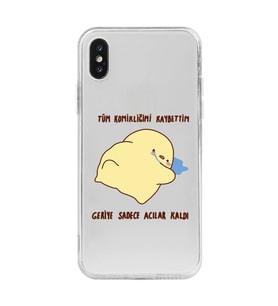 Iphone XSMAX Uyumlu Komikliğimi Kaybettim Tasarımlı Şeffaf Telefon Kılıfı