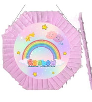 Pinyata RAİNBOW 42 cm sopalı PEMBE göKKUŞAĞI