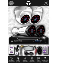 TURKNO 4 Kameralı Galia 2 İç Kamera Set 500 GB HDD Full HD Gece Görüşlü Güvenlik Kamerası Sistemi