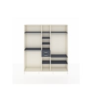 Arges Gardrop 10 Raflı 2 Çekmeceli 3 Askılı 220x30x243 Aytaşı-Antrasit