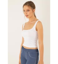 Miorre Seamless Dikişsiz Crop Tişört (Beyaz)