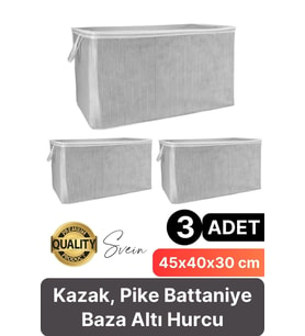 3 Adet Çok Amaçlı Kazak Pike Battaniye Kıyafet Hurcu Dolap Düzenleyici Yerden Tasarruf Baza Altı