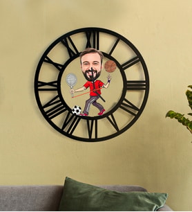 Kişiye Özel Beden Eğitimi Öğretmeni Karikatür 3D Ahşap Mdf Duvar Saati 141