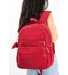 Ultra Hafif Çok Cepli Orta Boy Sırt Çantası Kırmızı (Model: 571-3E)