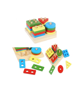BAMTEBİ Ahşap Kare Vidalama Oyunu Eğitici Wisdon Puzzle Kare Bultak Set